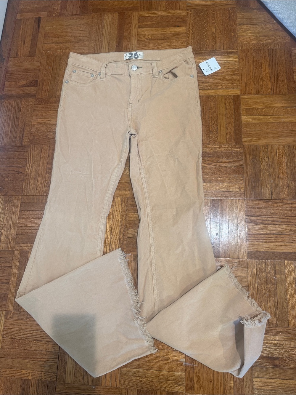 We The Free Tan Bootcut Frayed Hem Pants